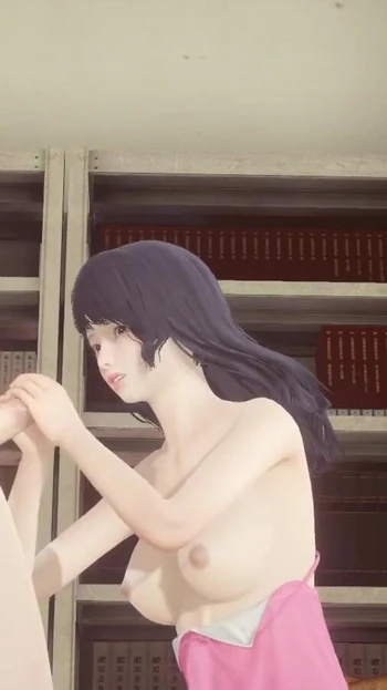 Memorable moment from "Hentai Uncensored - Futanari cum in Shoko's face in library"