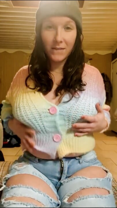 I rubbed and played with my tits in my 60f lesbian stepmoms sweaters then emailing the video to her wanting to fuck her
