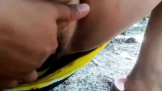 My mother-in-law plays with her outdoors
