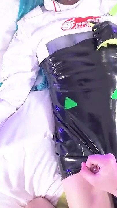 Key moment from "Creampie in Leggings, Hatsune Miku Race queen cosplayer, hentai japanese shemale cosplay 3"