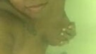 Bi ebony tits in shower