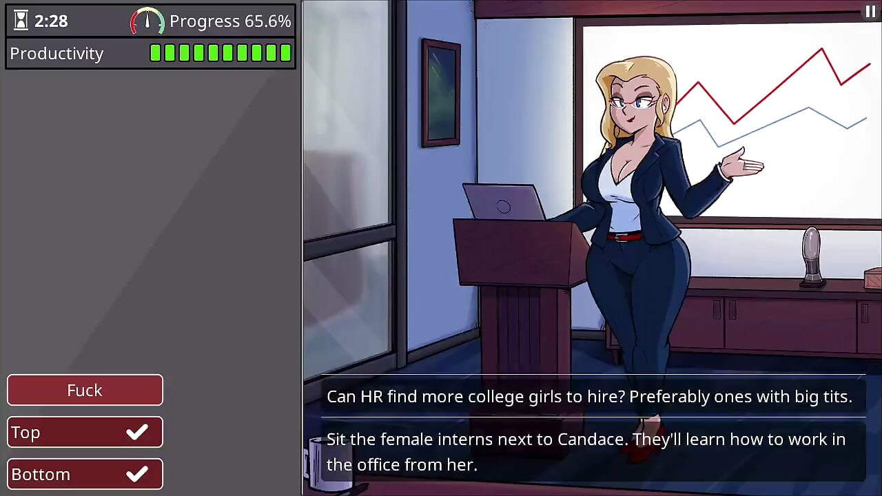 Barely Working: Busty New Hire Candace Gangbanged by the Whole Office