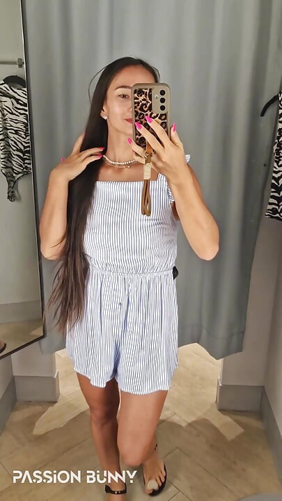 Clothes Changing - Fitting Room and Playing with Horny Pussy