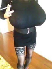 Smoking crossdresser