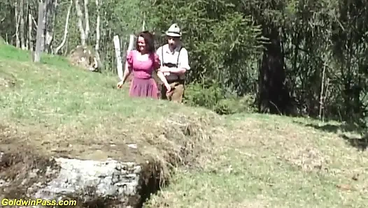 German threesome outdoor fuck