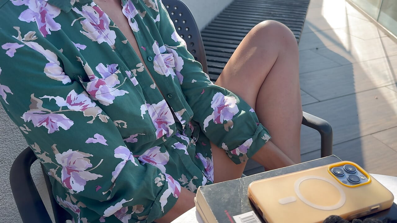 Descretely unbuttoning my shirt and exposing my pierced nipples in a public coffee shop