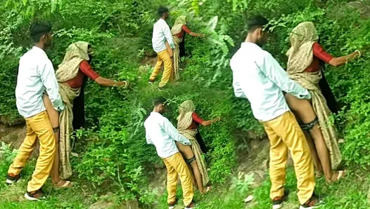 Mangal brother-in-law #NAME? in the forest, on the pretext of roaming in the forest, husband made video