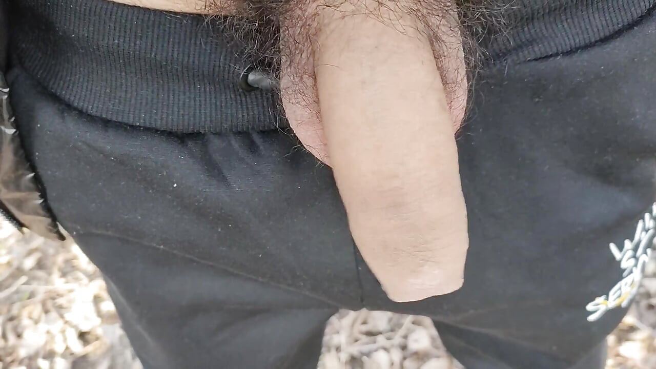 Show off Destroyed Dick From Too Much Jerking + Cumming Bouncing Cock Outdoor