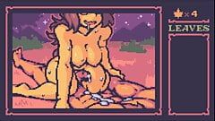음란한 리프 랜드 메이플 티 엑스터시 사이키델릭 헨타이 게임 ep.3 대물 사정과의 격렬한 야외 야간 섹스