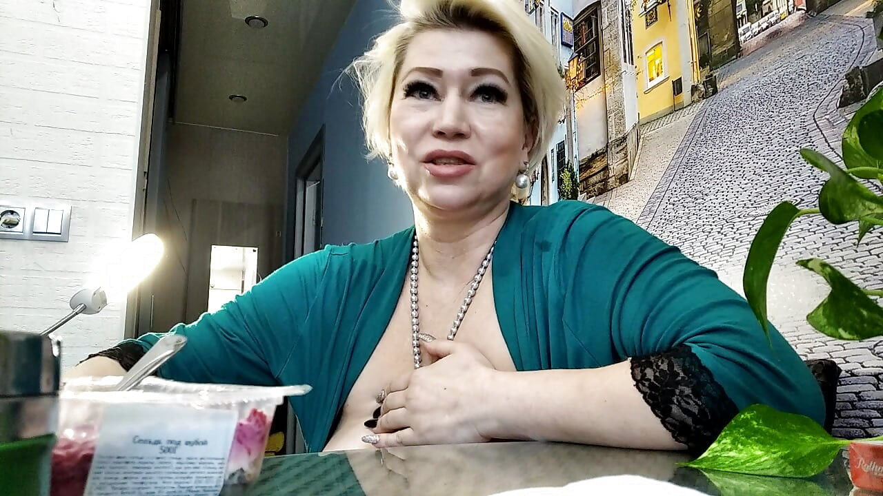 My bitch-wife is ready to start playing with her pussy for the joy of people at any moment: even during lunch.!.