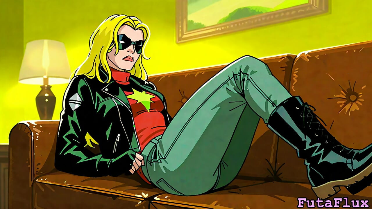 Futanari Carol Danvers -, svršavanje, samosisanje i više!