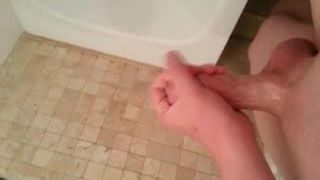 male cum shot in the bathroom