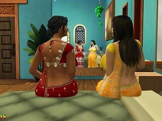 Версия на хинди - лесбийская тетушка Манджу трахается со страпоном lakshmi - wickedwhims