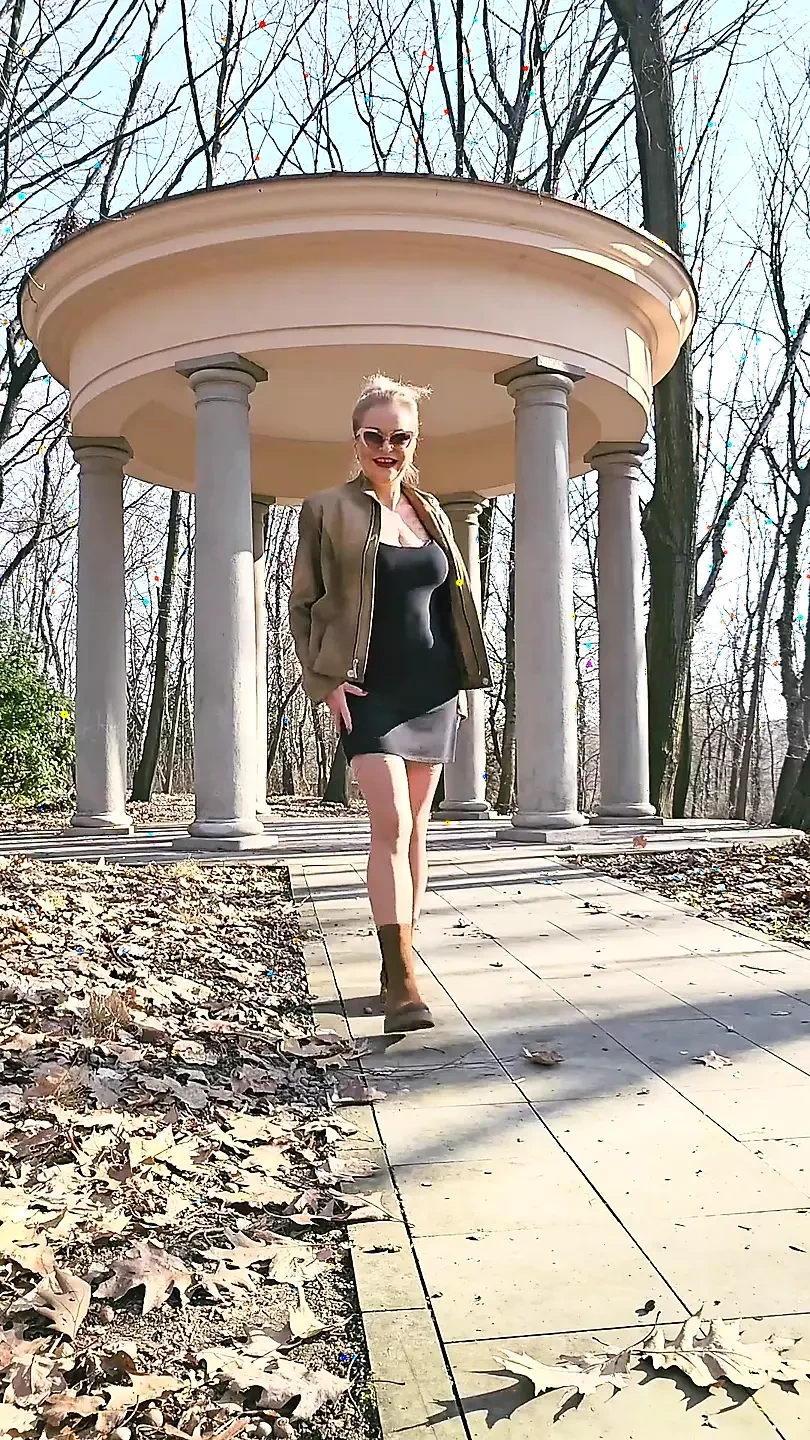 Mature Lady Having Fun Outside