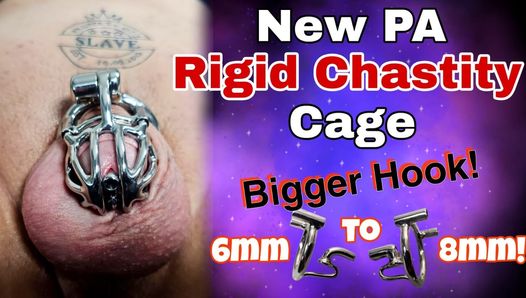 New Rigid Chastity Cage Stretching Prince Albert Gauge! Femdom Bondage BDSM Real Homemade Milf Stepmom