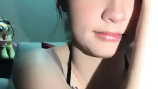 Sexy girl doing selfies with a bra.mp4