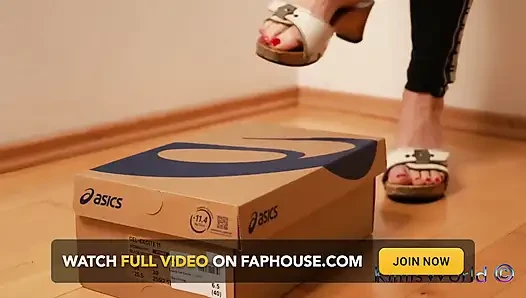 Asmr Holz-Clogs Trampeln und zerquetschen Schuhbox