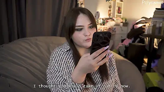 Porn story - ballgag I could only mumble while she fucked me with a strap-on