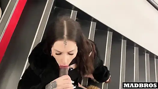 The French Goth Comes Back to Get Fucked in the Hallway of the Building!!