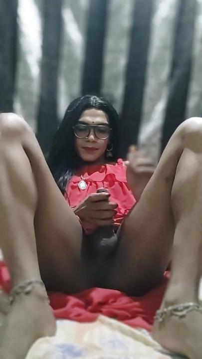 Epic moment from "Indian sissy Cumming in pink sleeveless dress"