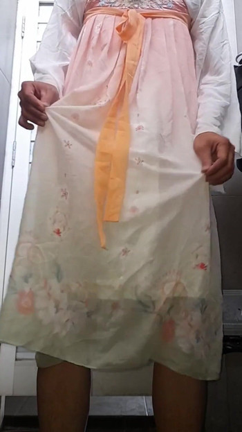 Crossdresser Cum Wearing Cute Chinese Hanfu Dress | Clip 1