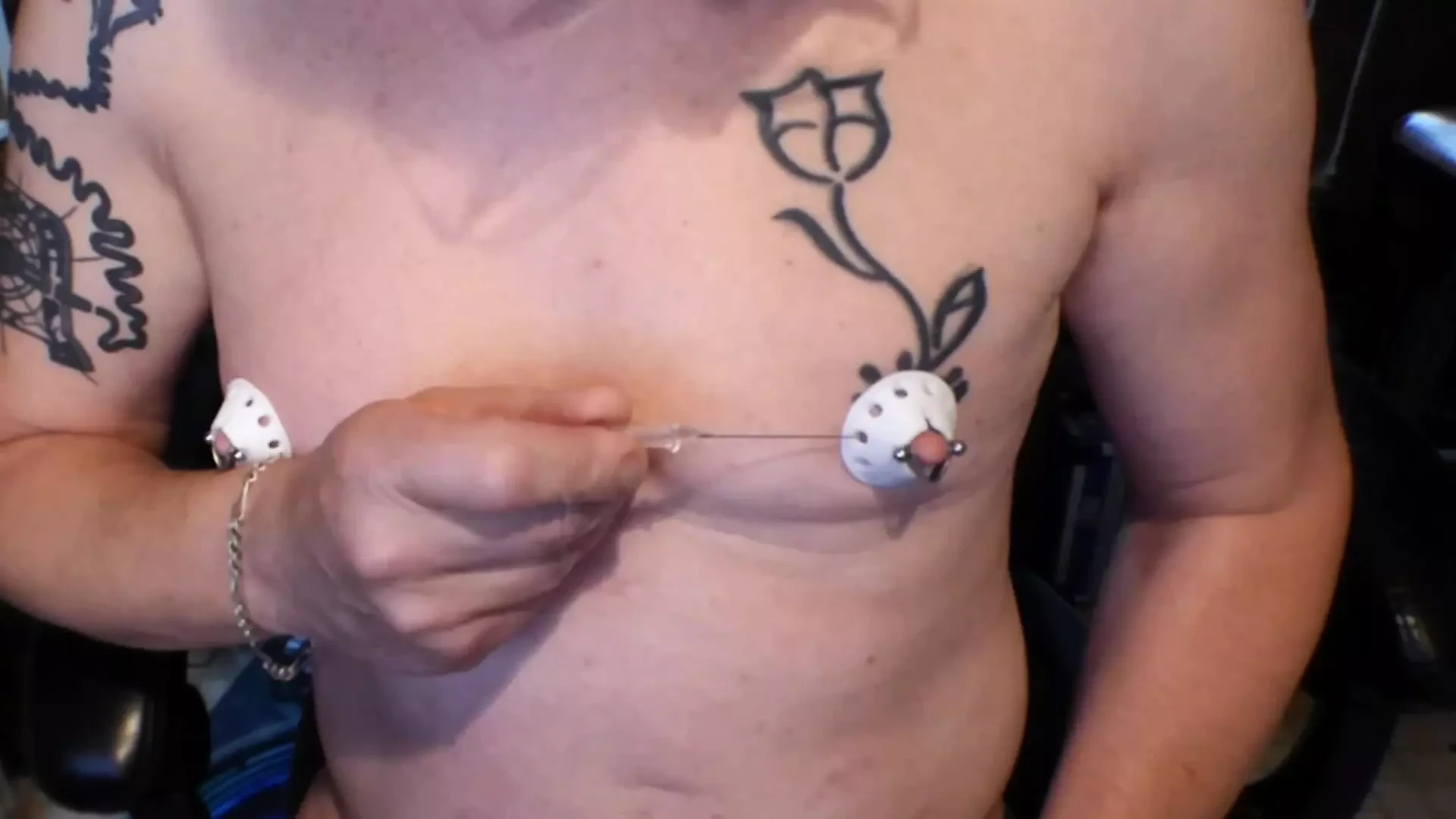 4 lange nadeln, die meine nippel in blumen, gemacht, 3d DIY überqueren ...