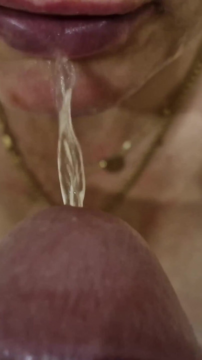 Pissing in my stepmother's mouth and on her nice tits | Clip 2