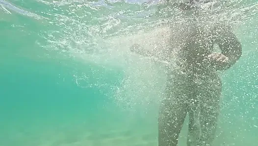 Naked Paradise -Underwater play with naked girl