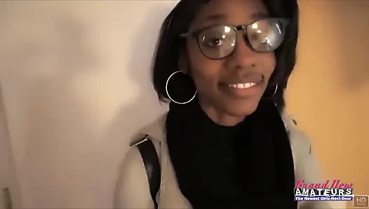 Sylvia Petite Nerdy Brunette Glasses Sloppy Deepthroat Then Anal!