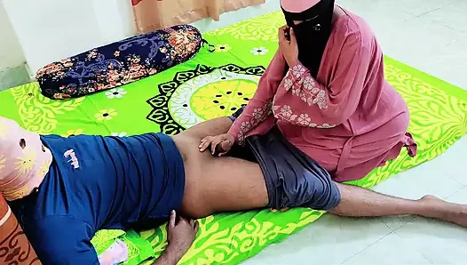 Hijabi stepmom want stepson big dick in her hairy pussy Desi hot xxx