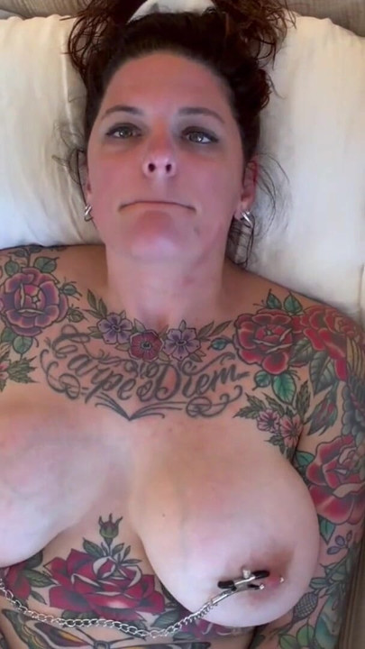 Tattooed Milf Cums Hard Playing with her Wet and Juicy Pussy. | Clip 2