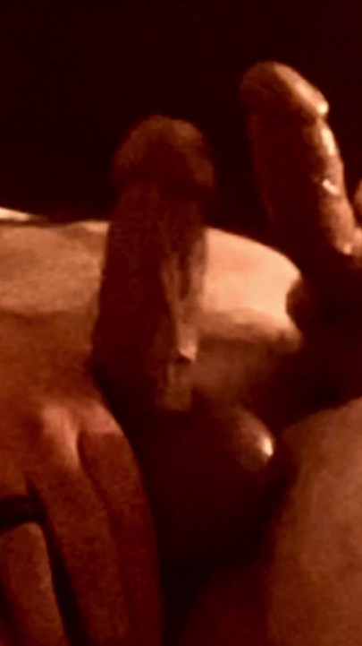 Emotional moment from "BravoXray Amped up Bear Explores With Wife's Toy In Hotel."