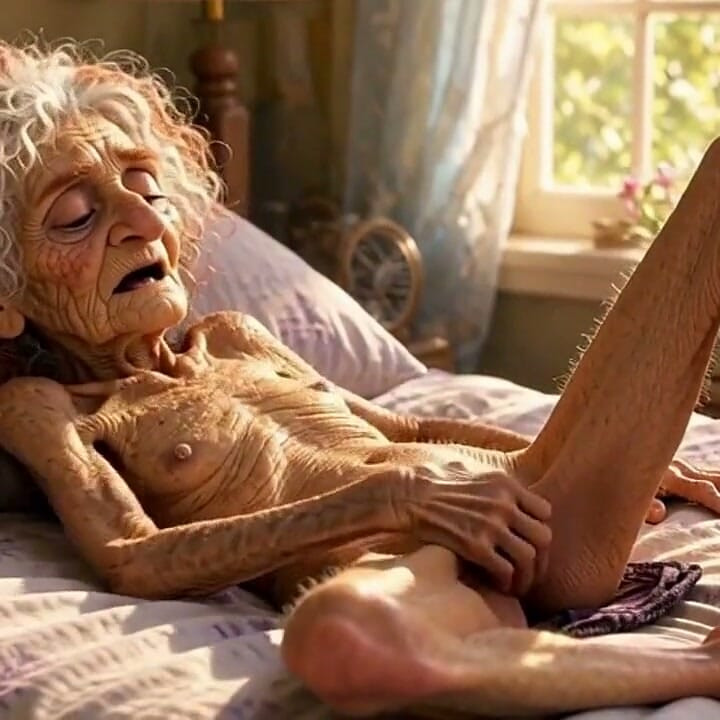 90 Year Old Woman Masturbates Her Wrinkled Ugly Pussy