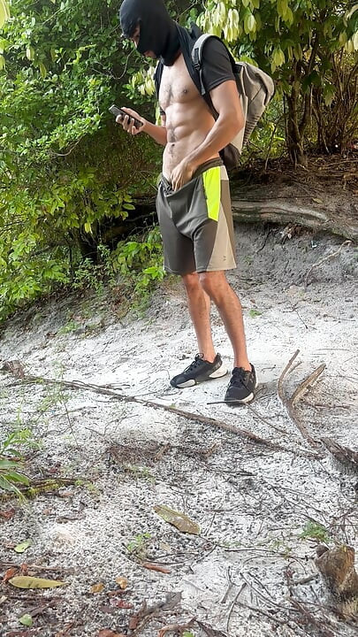 hairy dad showing his dick in public
