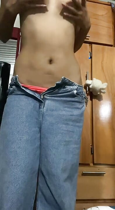 She came home, she's really turned on by my erect nipples, she's caressing me!