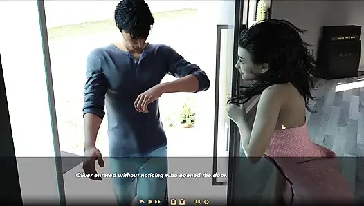 Муж-куколд снимает у жены полотенце и показывает ее обнаженное тело своему другу Оливер