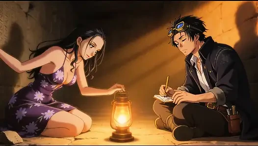 One Piece Hentai - Nico Robin Fucked Hard by Zoro in Ancient Ruins: Extra Hands, Rough Sex and Wild Creampie (AI Uncensored)