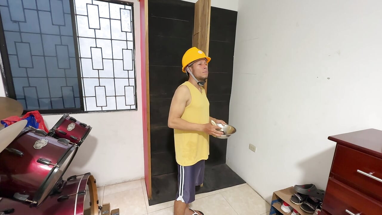 The carpenter seduces the housewife and has sex with her while working on a modular unit.