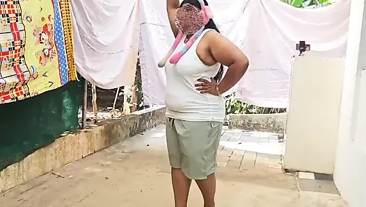Desi Girl in Short Wearing White Top and Hair Band Getting Nude for Camera