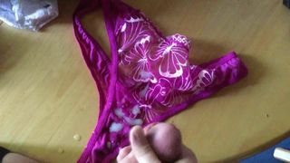 Panty play and shooting loads on thong
