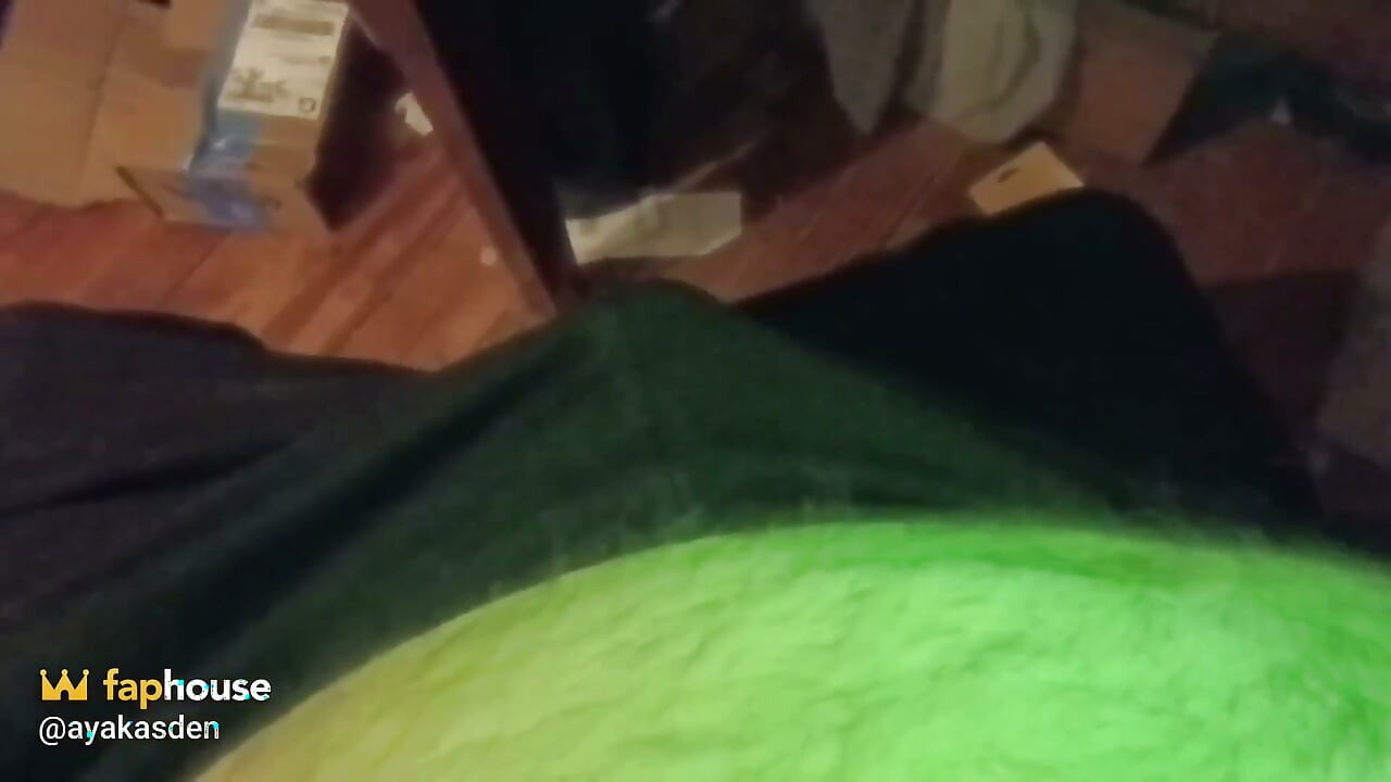 Cumming with a Green Glowing Light