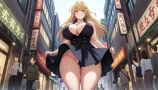 All kinds of lewd exposure walking on the streets