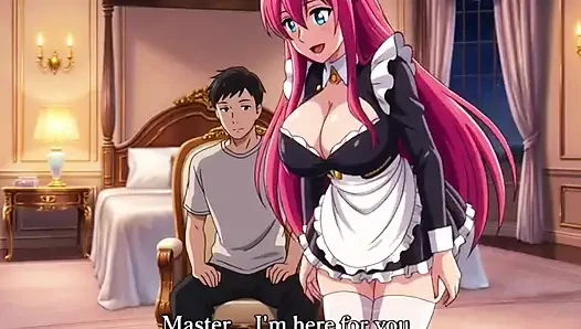 Sexy 3D Anime Maid gives her master  unforgettable pleasure