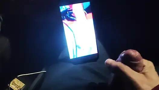 Almost caught! He jerks off in traffic in front of me, I love watching. Big cumshot!  Part 2