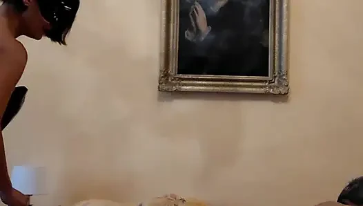 Slowly, nicely, you fucking slave. Your motherfucker! You still have a lot to learn. You're lucky to have your Goddess here. Thanks