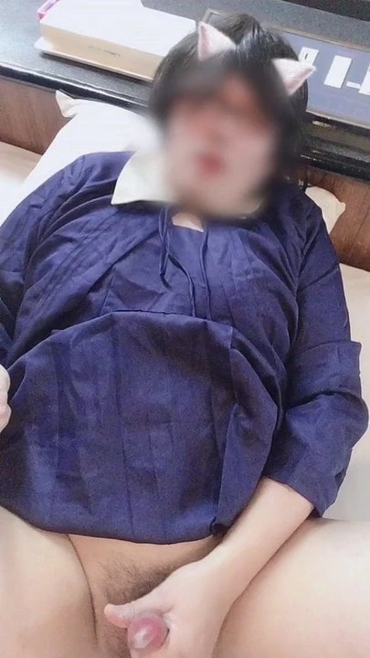 Japanes Crossdresser Uniform onanism No.1