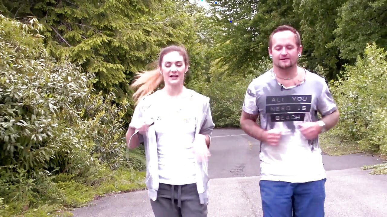 Sexy couple gets into the outdoor sex right after their daily routine,yoga and jogging