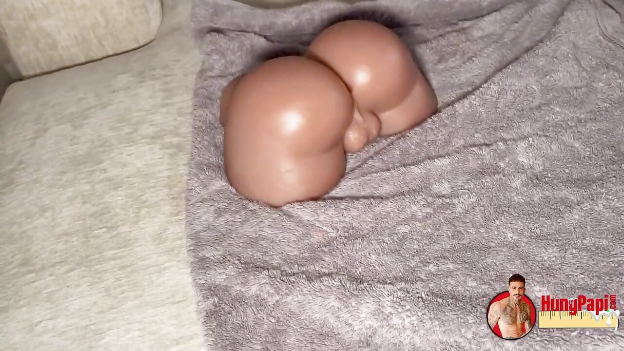 2 Hung Studs Share a Big Fake Ass Toy Double Anal Raw