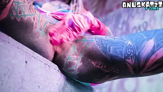 Tattoo Girl Solo Double Penetration with Toys - ANAL Mastrubation - ATM, goth, punk, DP