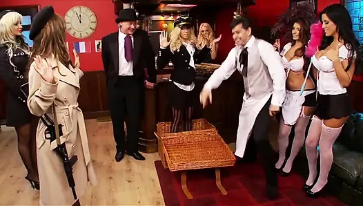 Stunning Sluts Get Some Fuck Orgy Action in a Cafe